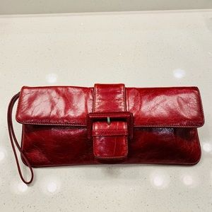 Red Leather Hobo International clutch/wristlet